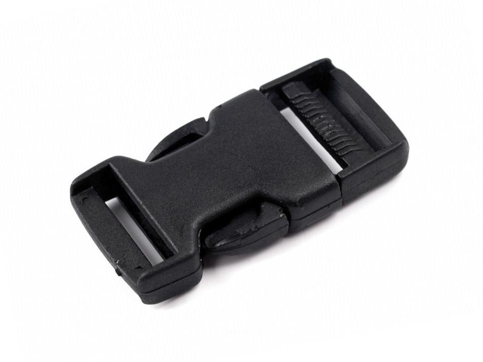 Side release buckle with strap adjuster, inner width 25mm