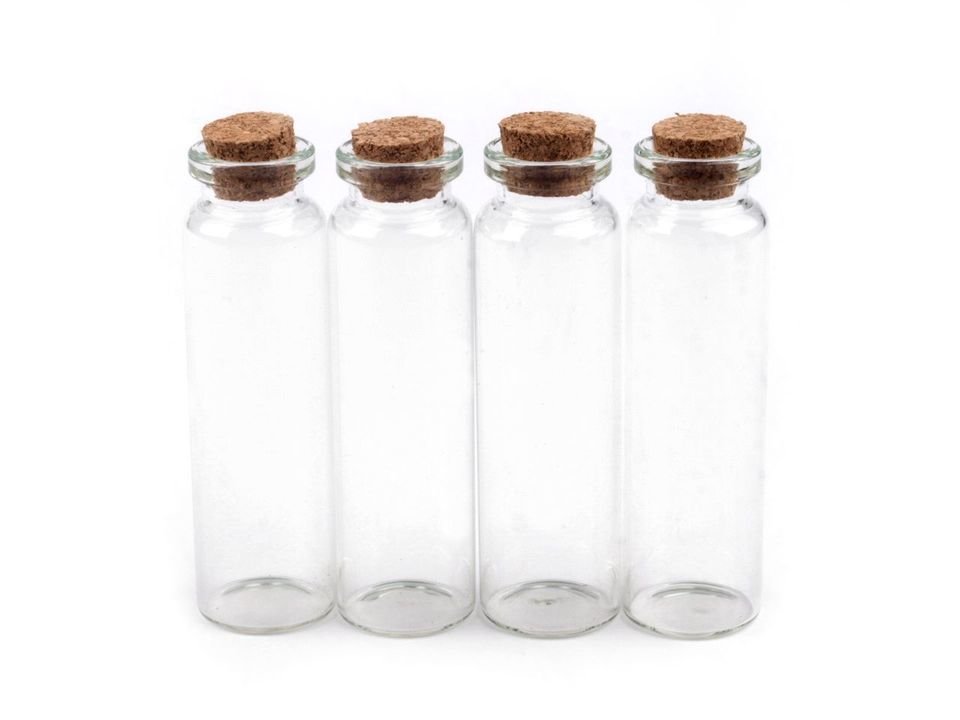Glass Vials / Mini Glass Jars with Cork 20x75 mm