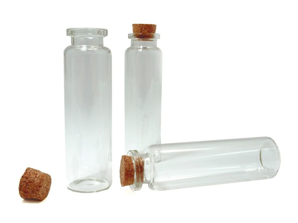 Glass Vials / Mini Glass Jars with Cork 20x75 mm