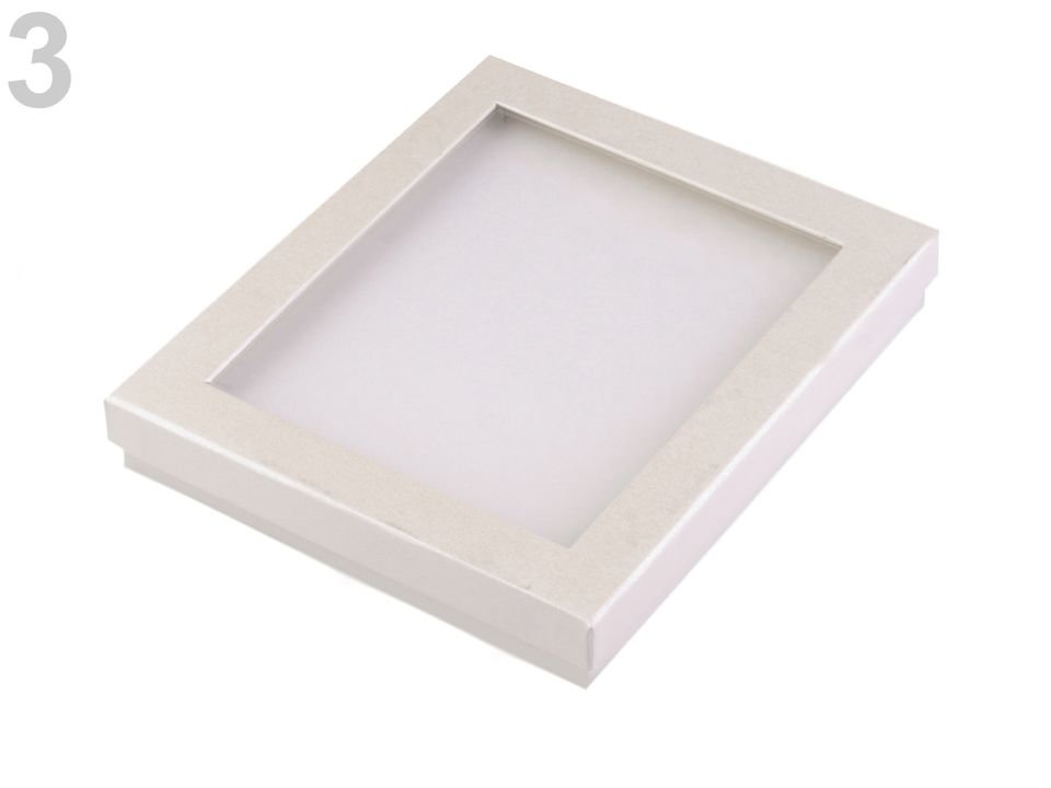 Jewellery Paper Box with transparent lid 3x16x19 cm padded