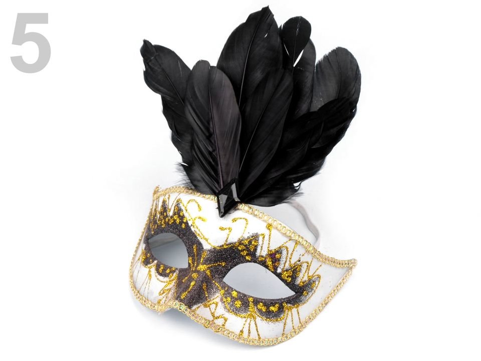 Carnival Mask GLITTERS with feathers