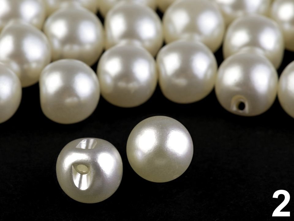 Pērļu pogas Sew-on Faux Pearl Bead / Button Ø10 mm