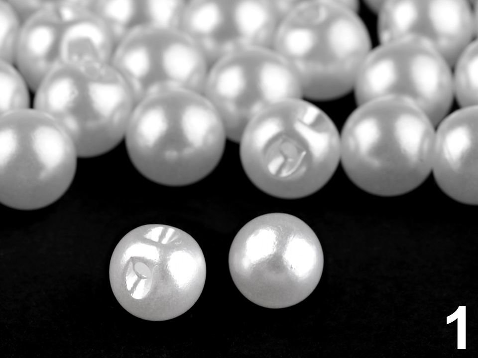 Pērļu pogas Sew-on Faux Pearl Bead / Button Ø9 mm