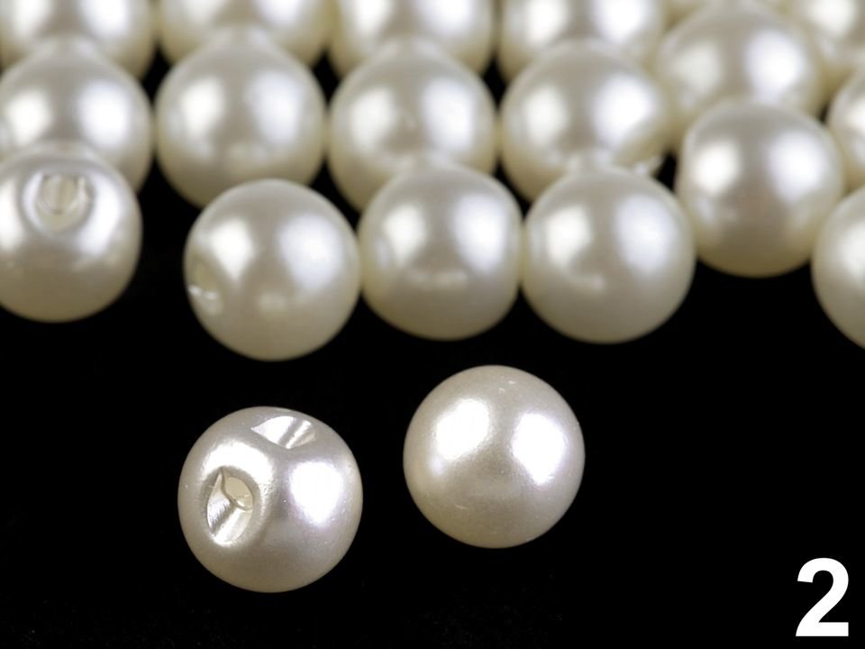 Sew-on Faux Pearl Bead / Button Ø9 mm