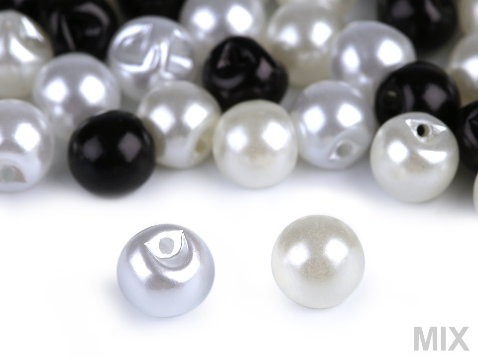Pērļu pogas Sew-on Faux Pearl Bead / Button Ø8 mm