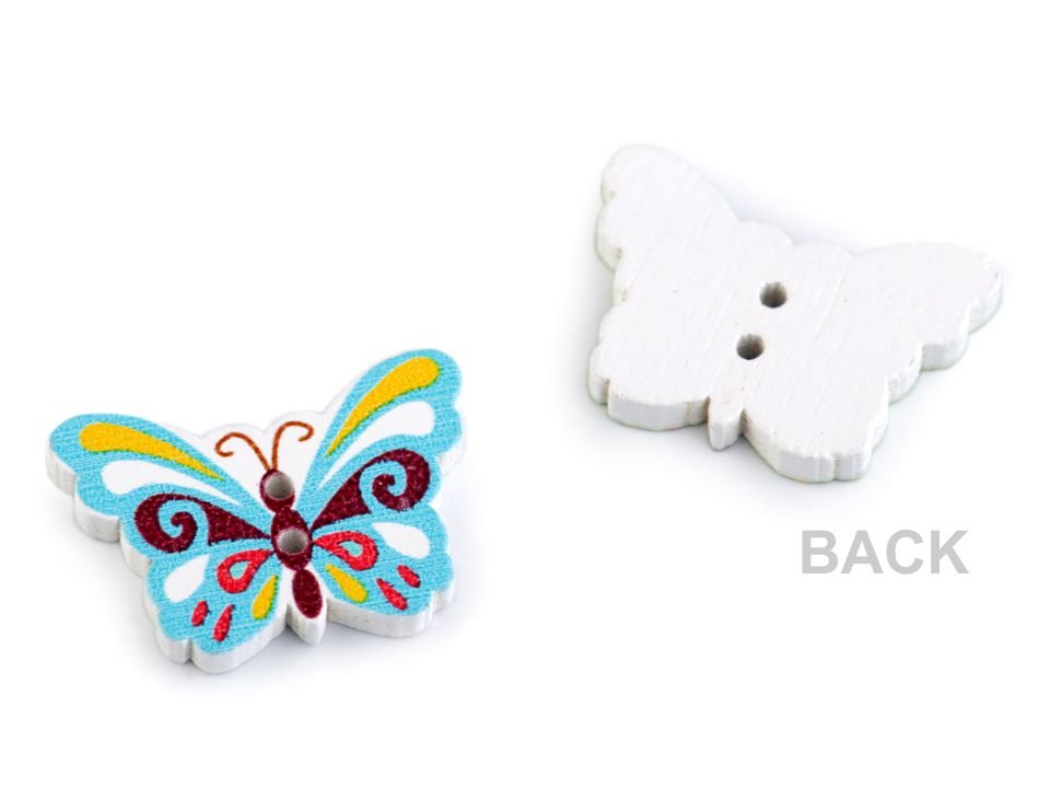 Wooden Decorative Button Butterfly