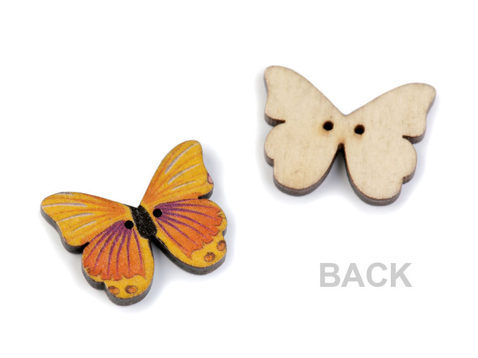 Decorative Wooden Button Butterfly