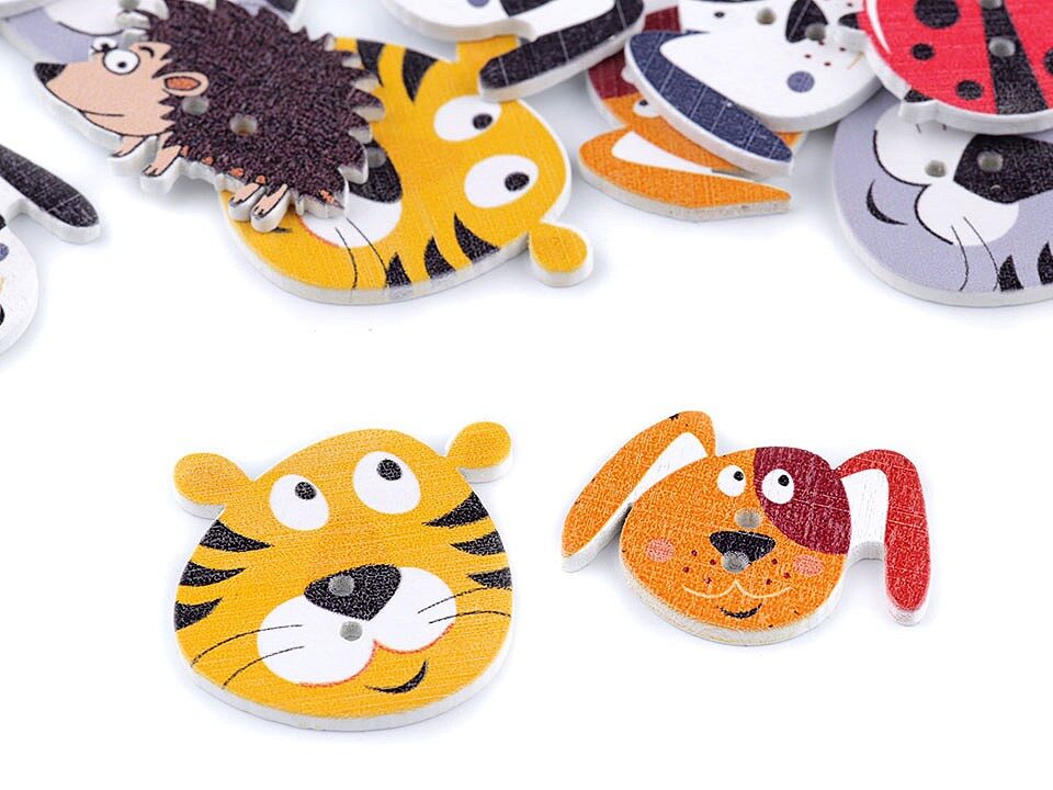 Wooden Decorative Button Animals