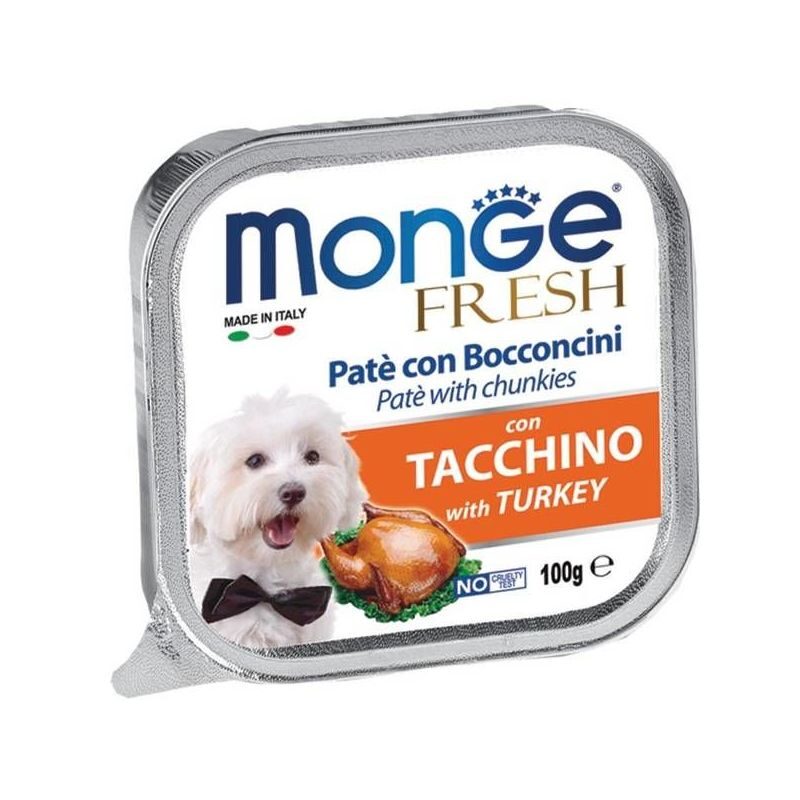 Monge Fresh pate with Turkey 100g konservi suņiem