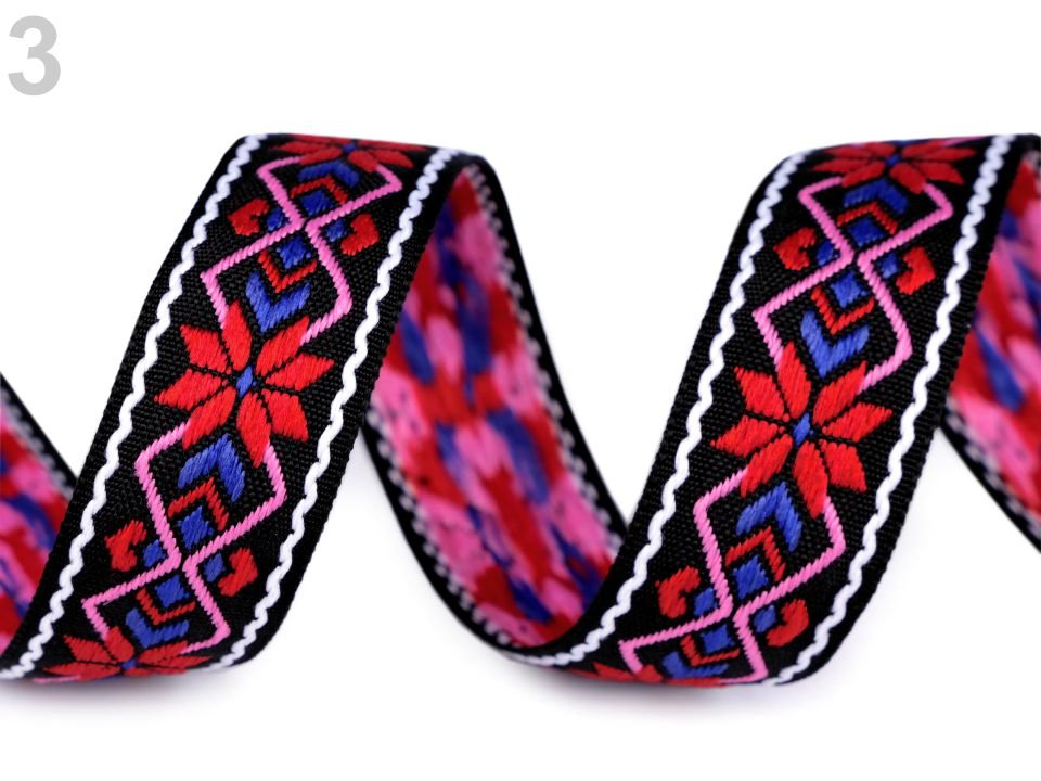Poliestera lenta Native Indian Trim / Patterned Ribbon width 24 mm