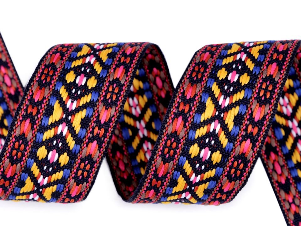 Pattern Jacquard Ribbon Indian motif width 38 mm