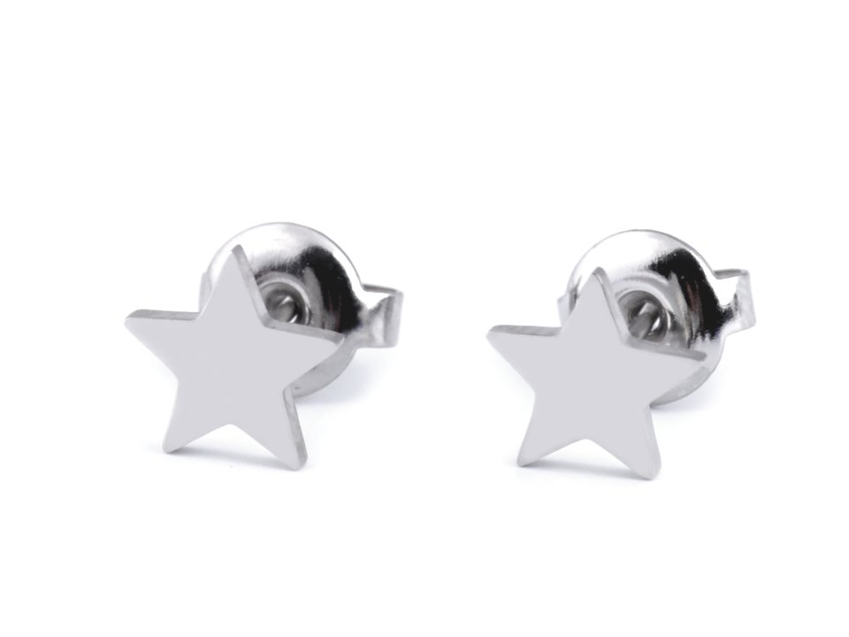 Stainless Steel Stud Earrings Star