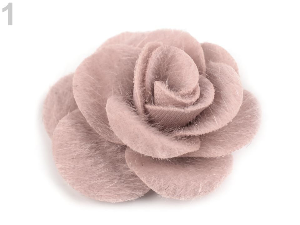 Faux Fur Fabric Decorative Flower / Rose Ø50 mm