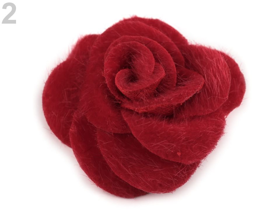 Faux Fur Fabric Decorative Flower / Rose Ø50 mm