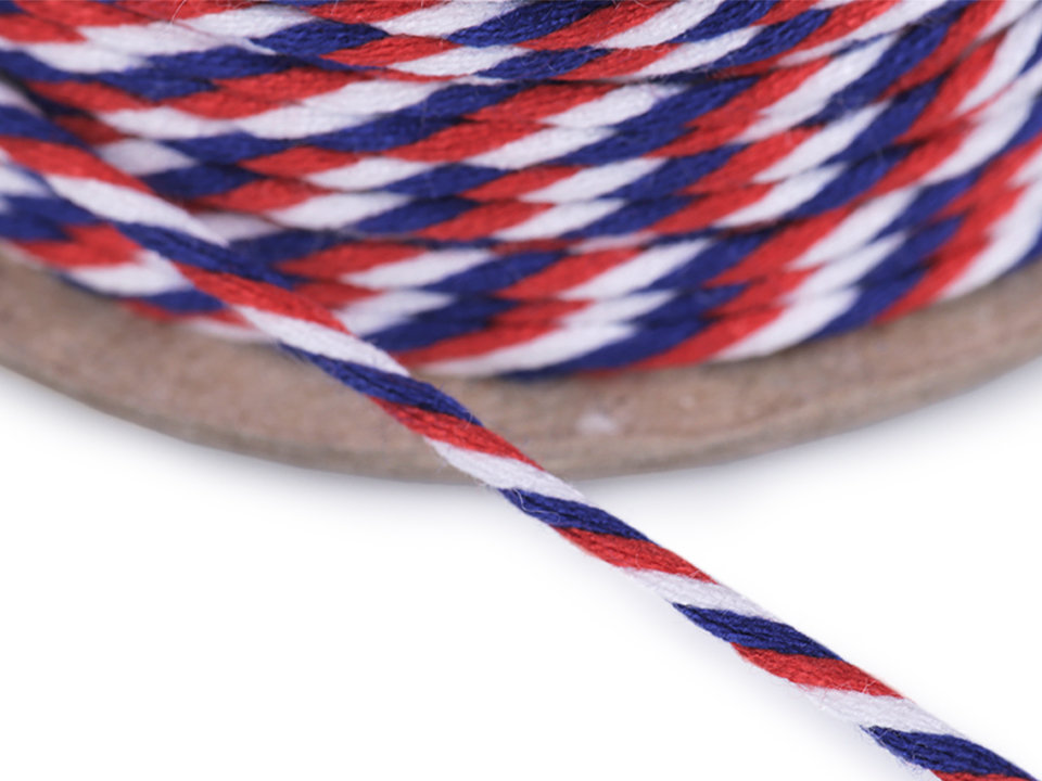 Twisted / Notary Cord Tricolor Ø2 mm