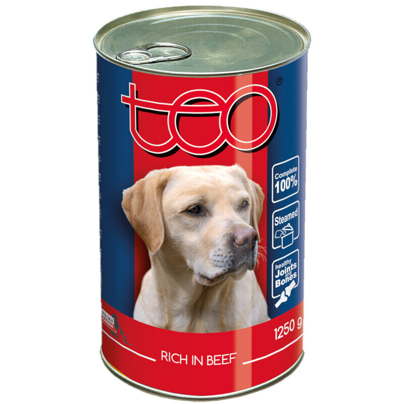 Canned pieces in sauce for dogs TEO 1250g beef