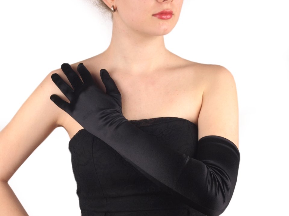 Long Formal Satin Gloves 