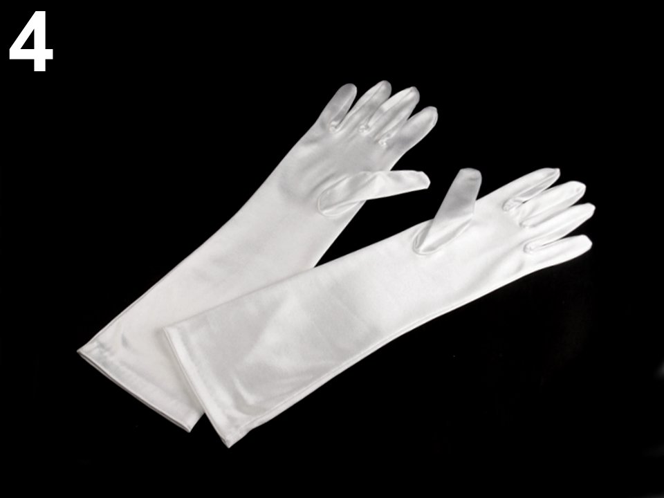 Long Formal Satin Gloves 