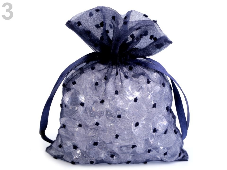 Polka Dots Organza Gift Bag 13x17.5 cm