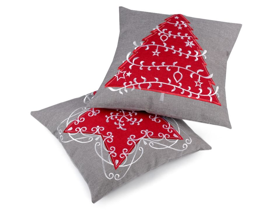 Christmas Embroidered Cushion / Pillow Cover 40x40 cm