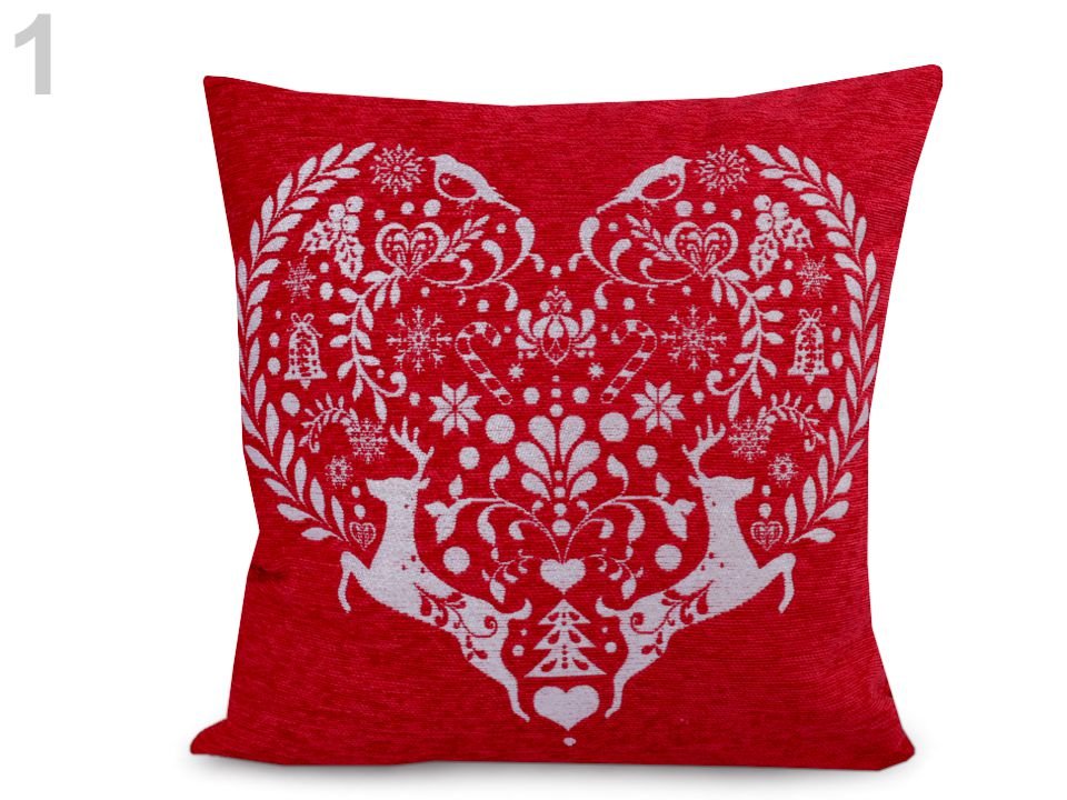 Christmas Cushion / Pillow Cover 45x45 cm Heart, Snowflake