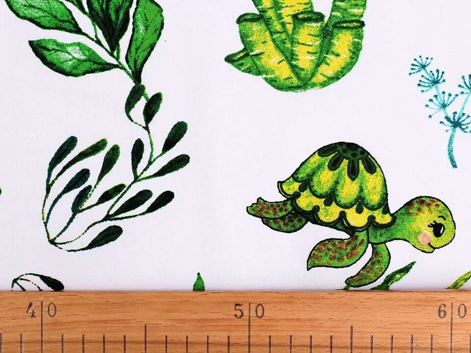 Cotton Fabric Canvas Turtle