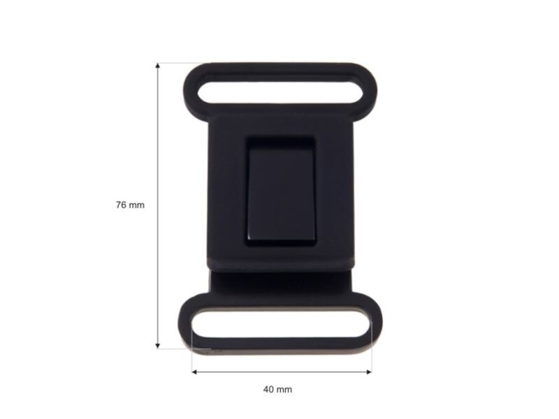 Metal buckle single 40 mm matt black set