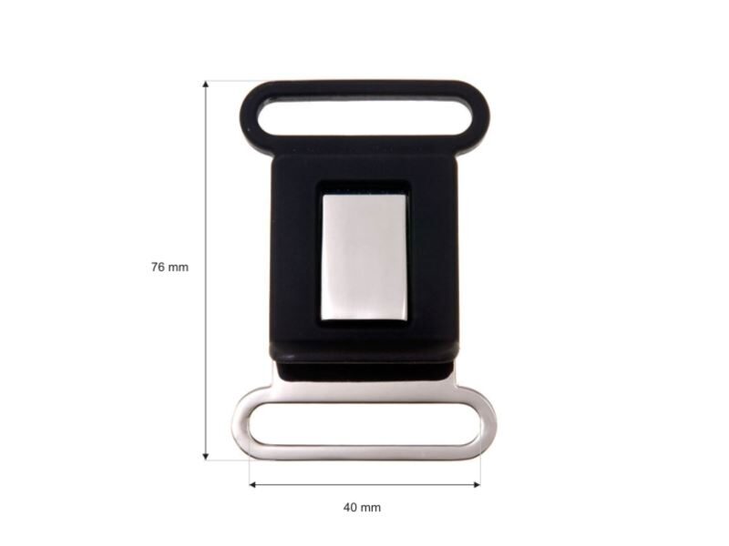 Metal buckle single 40 mm matt black + satin set