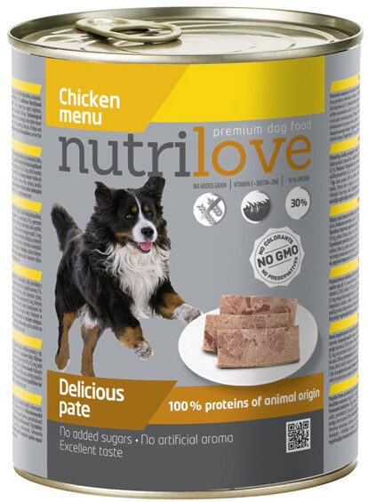 Nutrilove wet food chicken 800 g
