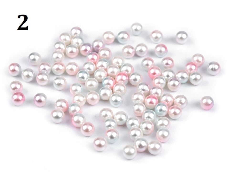Plastic Round Rainbow Pearl Rivets Ø6mm undrilled, no pulling hole