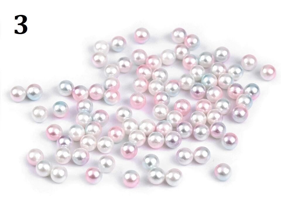 Plastmasas apaļas varavīksnes pērlītes Ø6mm, neurbtas, bez vilkšanas cauruma (uz vietas)