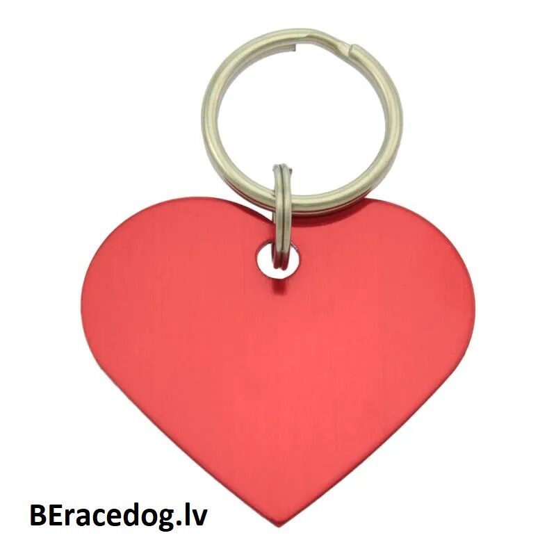 Aluminum Heart-Shaped Pet ID Tag RED set