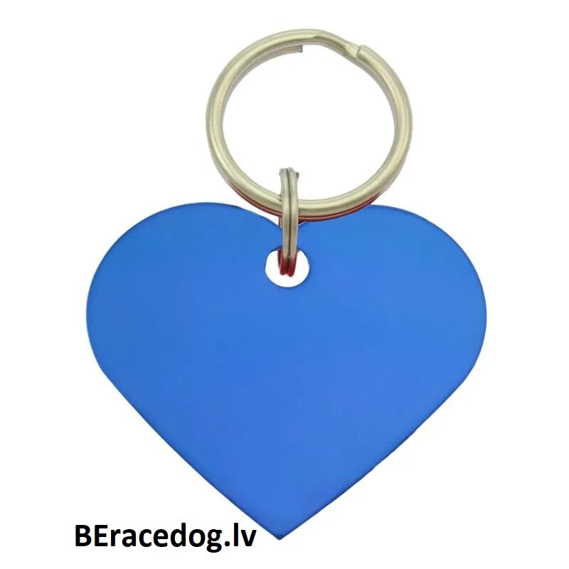 Aluminum Heart-Shaped Pet ID Tag BLUE set