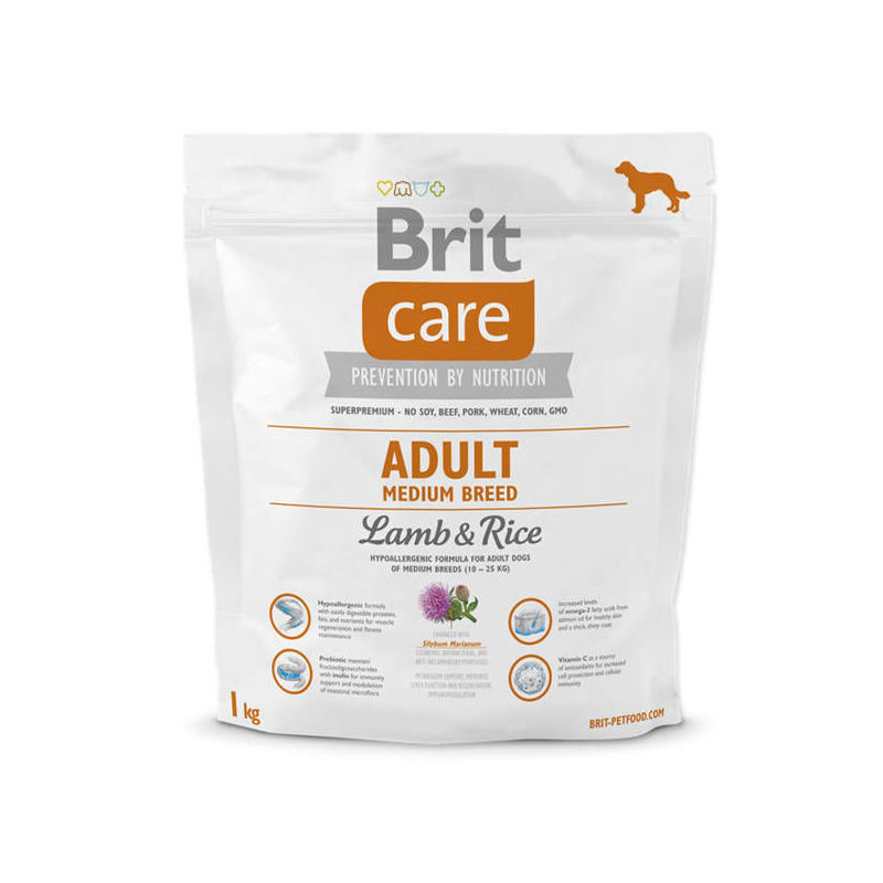  Brit Care Adult Medium Breed Lamb&Rice 1 kg