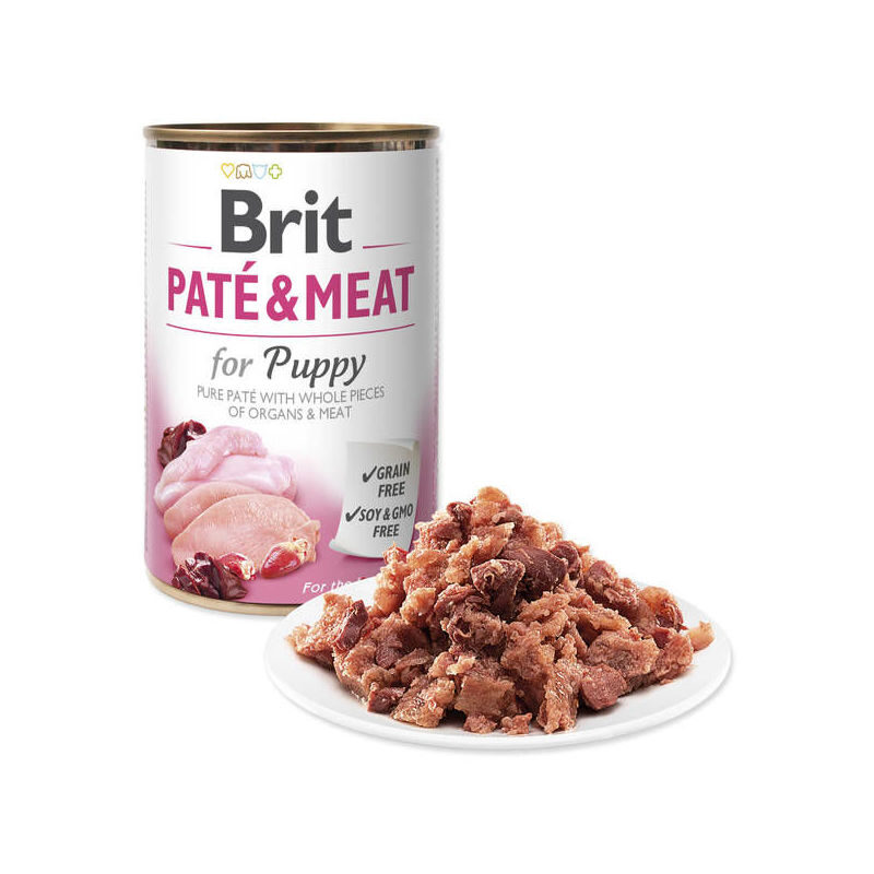 BRIT CARE wet Chicken & Turkey Pate & Meat for Puppy 400 g konservi suņiem