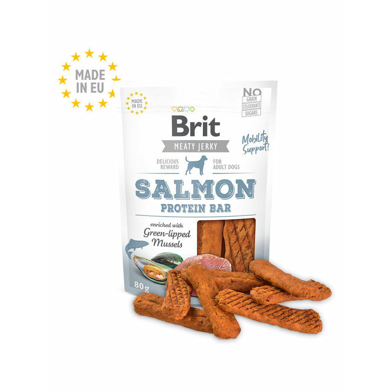 Brit Jerky Salmon Protein Bar Snack 80 g