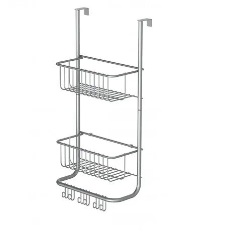 EISL hanging shower glass shelf 2-level, frosted silver