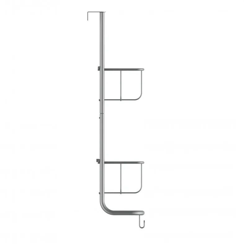 EISL hanging shower glass shelf 2-level, frosted silver