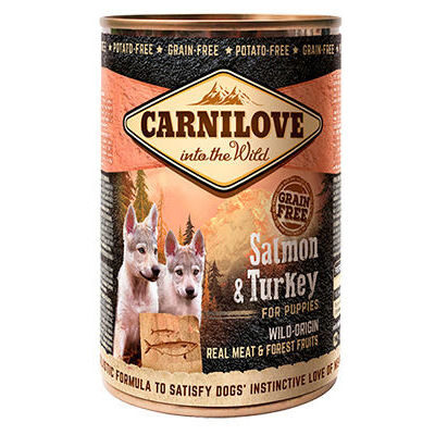 Carnilove Wild Meat Salmon & Turkey for Puppies 400g konservi suņiem