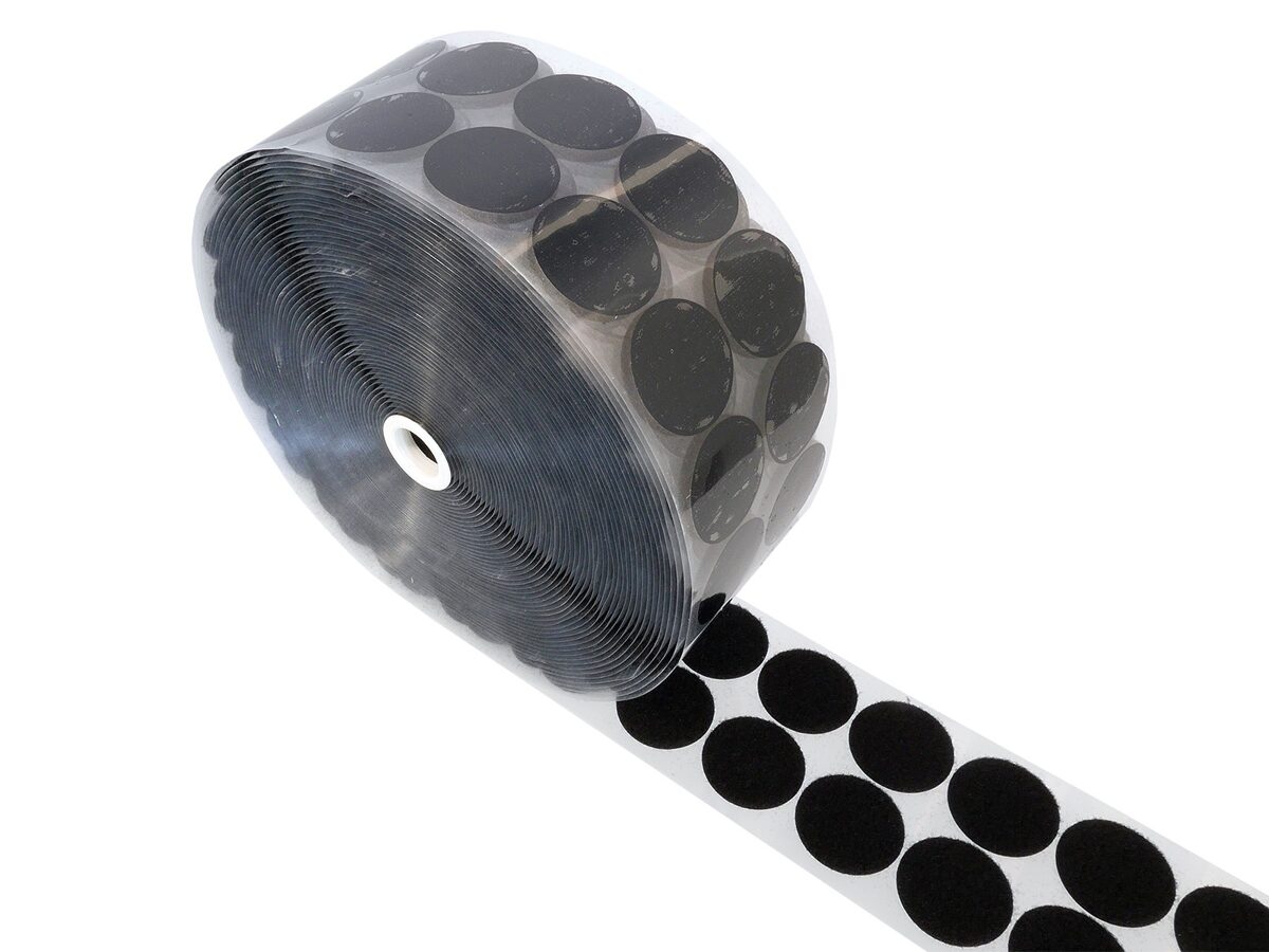 Nylon loop dots with glue 4.5cm black 1040pcs.