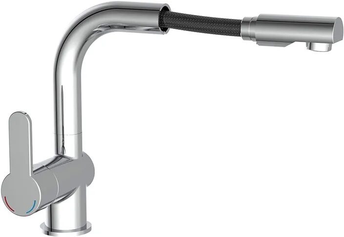 F.J.Schütte LONDON single lever basin mixer with pull-out end, chrome
