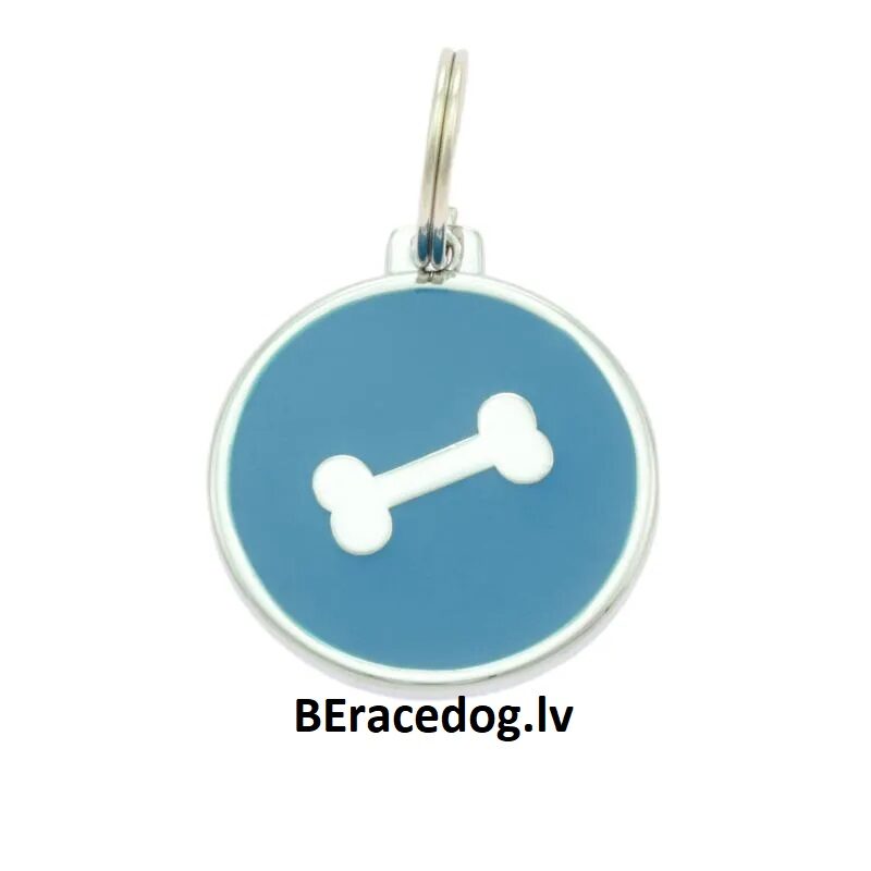 Dog identity ID tag Bone Blue set