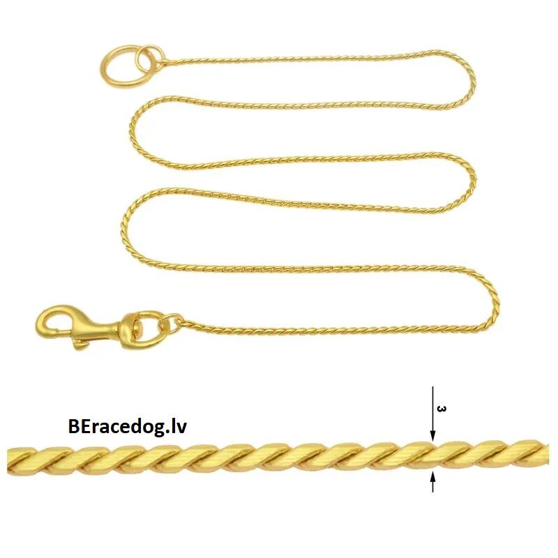 Dog Show Lead 90 cm / ø 3 mm, Gold plated