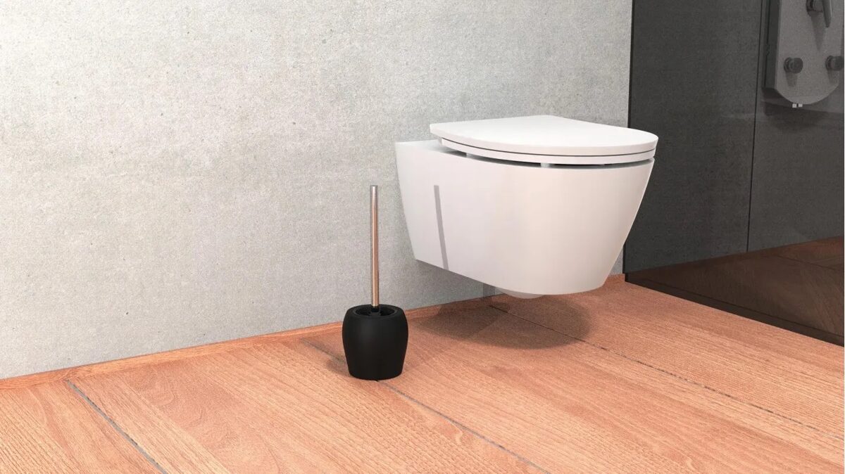 EISL Elegant WC brush set with interchangeable brush head, black