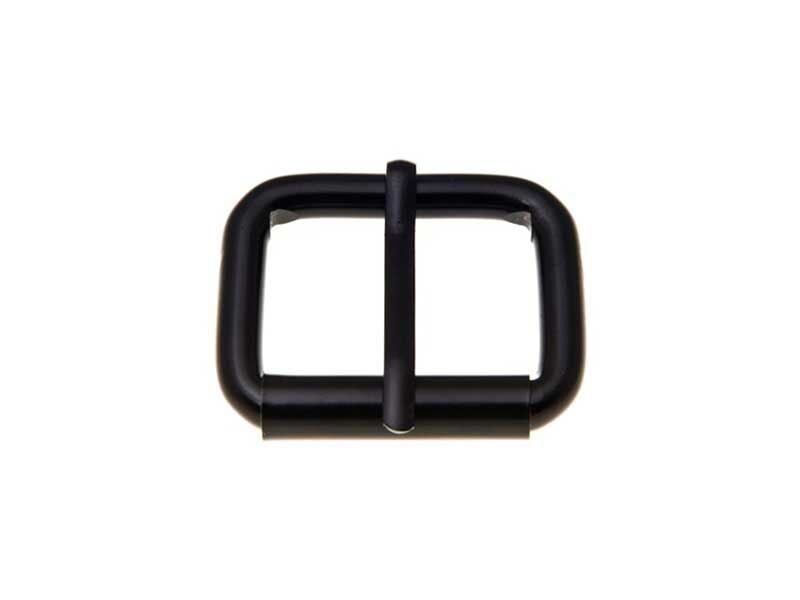 Extra metal roller buckle single 33/25/6 mm black set