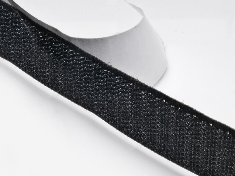 Hook velcro tape with glue 30 mm black