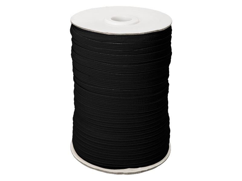 Knitted polyester elastic tape 7 mm 100 m charcoal grey