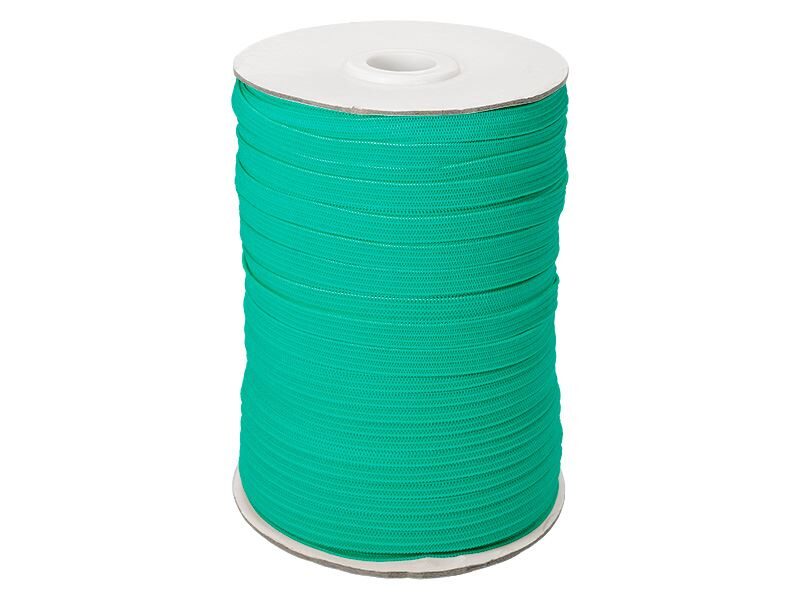 Knitted polyester elastic tape 7 mm 100 m mint