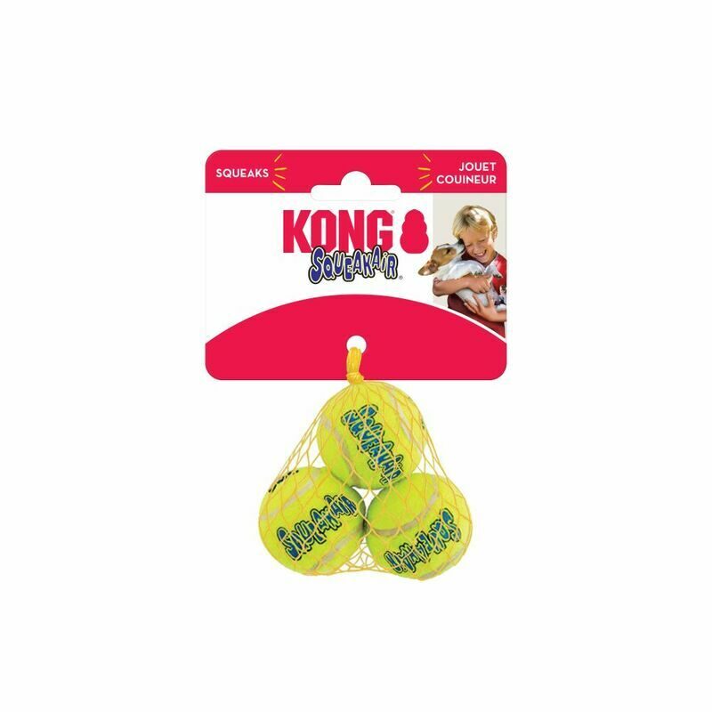 KONG AIR SQUEAKER TENNIS BALL Extra Small x3 dog balls