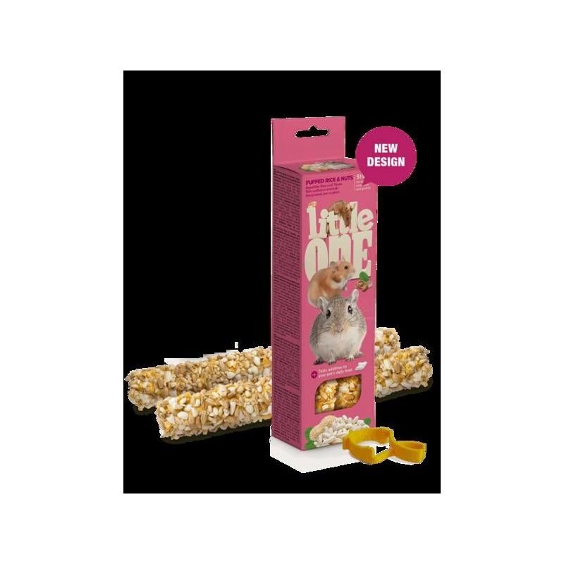Little One Sticks for hamsters, rats, mice and gerbils with puffed rice and nuts 2х55g in box